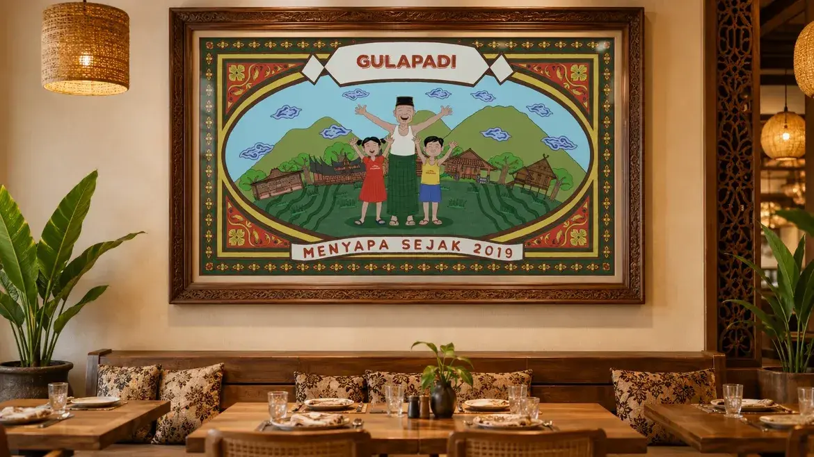 Illustration now becomes centerpiece in gulapadi restaurant
